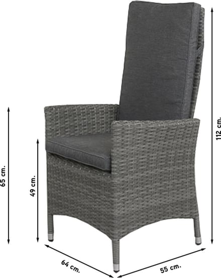 Timber organic grey/Alma 210 cm. tuinset - 7-delig verstelbaar