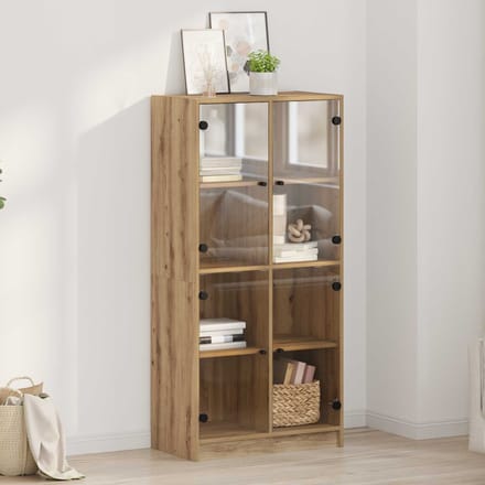 vidaXL Highboard Artisan Eiken 68 x 37 x 142 cm Bewerkt hout