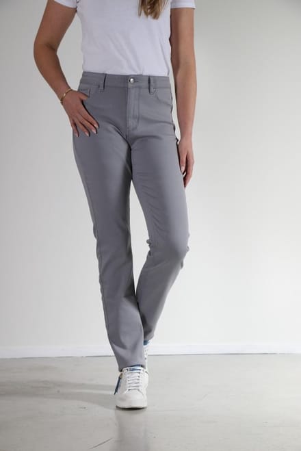 New Star - Orta l.grey twill broek L32 dames straight - maat 27