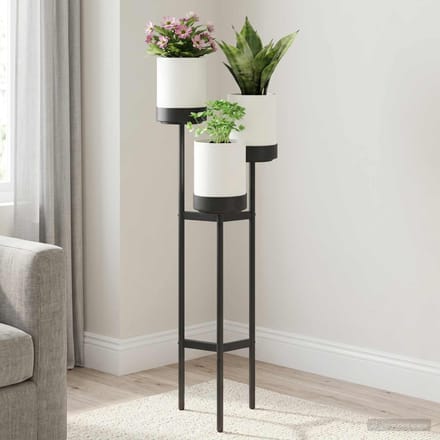 vidaXL - Bloemenstand - Wit - 42 - x - 39,5 - x - 125 - cm - PP - en - staal