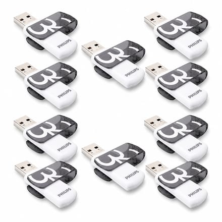 Philips USB stick 2.0 32GB - Vivid - Grijs - 10 stuks