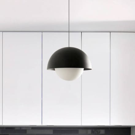 FARO BARCELONA Marisol LED hanglamp, zwart, staal/glas, Ø 30 cm
