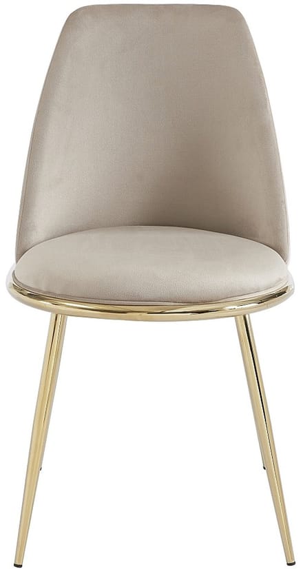 Vente-unique Set van 2 fluwelen en gouden metalen stoelen - Beige - NEBINA