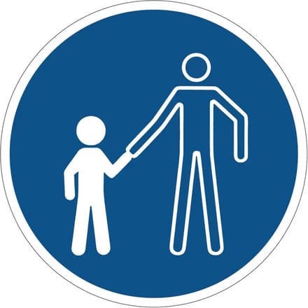 Kinderen moeten begeleid worden gebodssticker - M065 | 40 cm