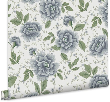 Laura Ashley Pickworth Posy Behang - Bloemen - 10mx52cm - Blauw