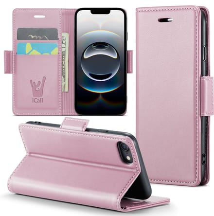Hoesje geschikt voor iPhone 16e - HyperCase Book Cover Kunstleer Rose
