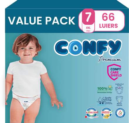 Confy Premium - Luiers Maat 7 (17+kg) - 66 Luiers - Value Pack