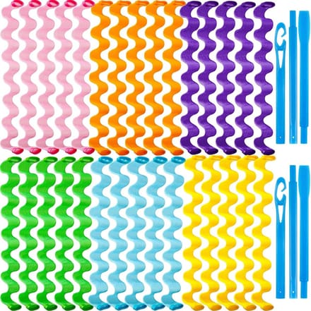 Set van 30 Spiral Haarrollers zonder Hitte voor Diverse Haarstijlen met 2 Styling Haken (50 cm)