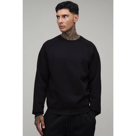 Tall Essential Regular Fit Raglan Sweater Met Lange Mouwen | Black | Size 2XL