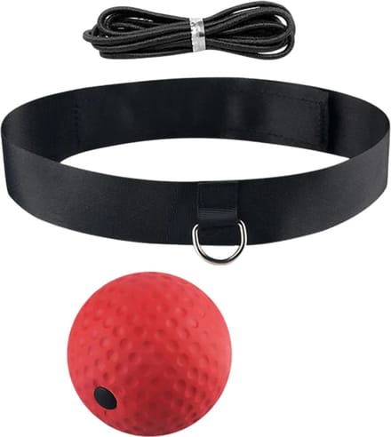 DrPhone StrikeFlex – Boksreflexbal Met Hoofdband - Reflex Trainer - Snelheidsbal voor Reactietraining & Coördinatie - Speed Ball - Zwart