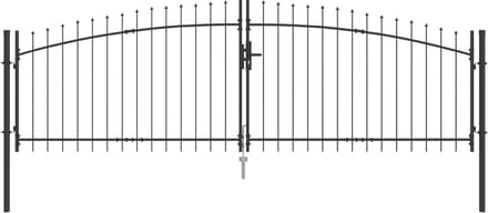 vidaXL - Dubbele - Heining - WOERDEN - 400 - x - 199,5 - cm - Staal - Vergrendelbaar
