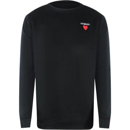 Love Moschino Heren Sweatshirt met hartlogo (Zwart)