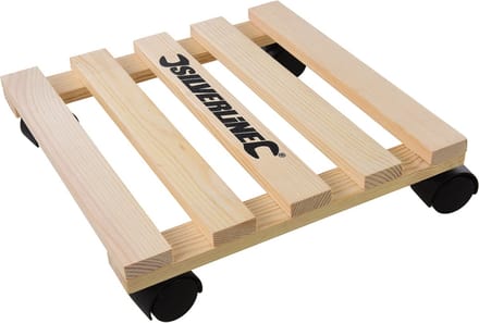 Silverline Vierkante plantentrolley - massief beukenhout - 30 x 30 cm - 60 kg draagvermogen
