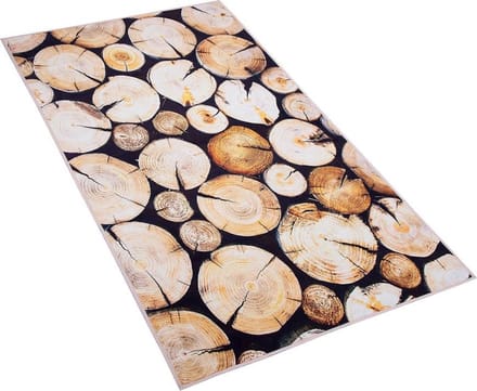 KARDERE - Laagpolig vloerkleed - Lichtbruin - 80 x 150 cm - Polyester