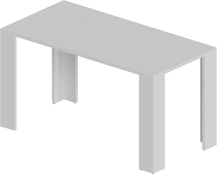 Eettafel, Keukentafel of Bureau met Dik Tafelblad, Wit, 140 x 80 cm