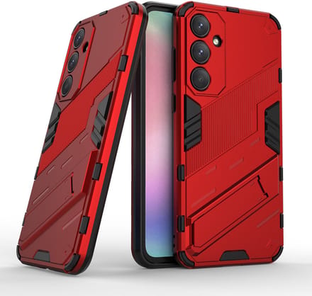 Solidenz StandGuard Xtreme geschikt voor Samsung Galaxy A35 hoesje - Rood