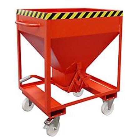 Silocontainer type SRE 375, schaarsluiting, inhoud 375 liter, gelakt, rood RAL 3000