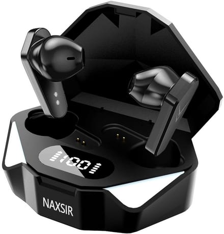 NAXSIR x15 Bluetooth-hoofdtelefoon, draadloze gamingheadset, digitale batterij-indicator, Bluetooth 5.0, zwart
