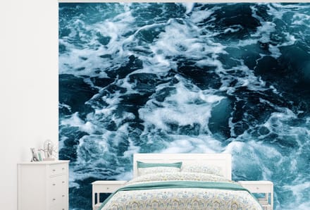 Behang - Fotobehang Water - Blauw - Golf - Breedte 275 cm x hoogte 220 cm