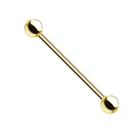 Industrial piercing titanium basis 38 mm - goud - LMPiercings