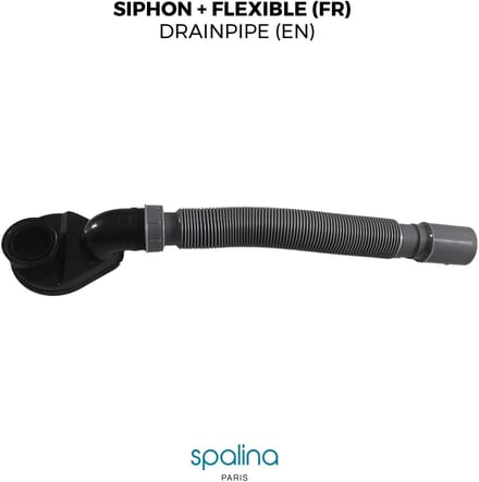 SPALINA - Accessoires - Siphon extra plat + flexible, 80 x8,94 x6,53 cm,