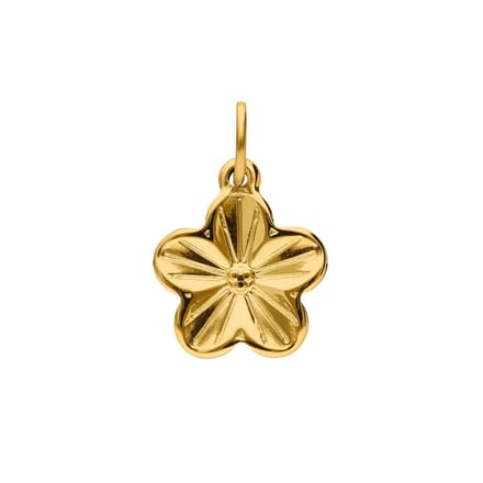 Lucardi - Dames Stalen goldplated bedel bloem - Hanger - Staal - Goudkleurig