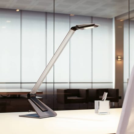 MAULsolaris Bureaulamp - LED - Zilver - Dimbaar - Premium Design - Metalen Voet - Tafellamp