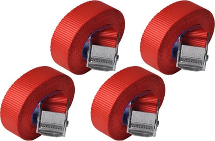 Sjorband rood 300x2,5 cm (250 kg) - set van 4 stuks