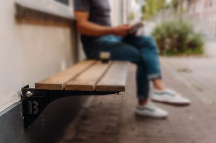 BREED METAAL Gevelbank beugels - zwart
