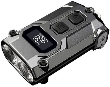 Nitecore TINI3 Sleutelhangerlamp - Oplaadbaar - Display - 600 Lumen - Silver