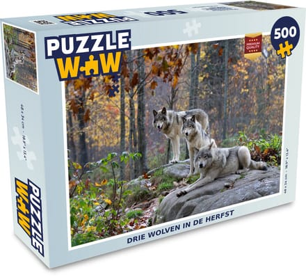 Puzzel Wolven - Rots - Bos - Legpuzzel - Puzzel 500 stukjes