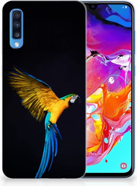Samsung Galaxy A70 TPU Hoesje Papegaai