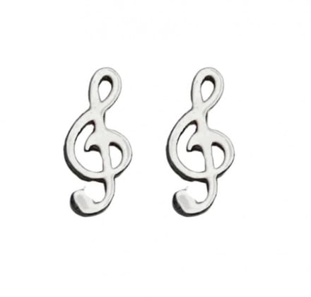 Oorbellen- G-Sleutel- RVS Muziek-9 mm-Charme Bijoux