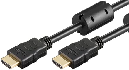 Goobay HDMI-kabel voor 4K bij 60 Hz met Ethernet, 5 m, ferrietkernen en surroundgeluid, High Speed HDMI-kabel met Ethernet