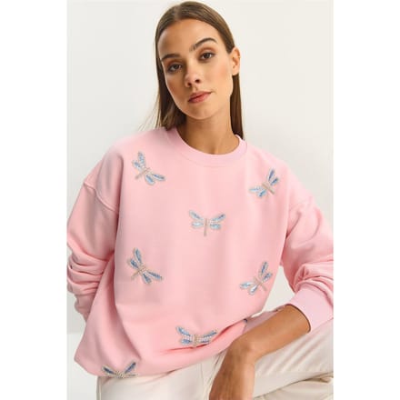 Libelle Geborduurde Crew Neck Sweatshirt