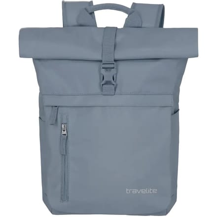 Travelite Basics Rollup Backpack 35 liter - Bluegrey – Rolltop rugzak – Van polyester – Laptop rugzakken, laptoptassen en rugtassen
