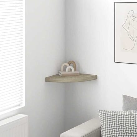 vidaXL - Hoekschap - zwevend - 35x35x3,8 - cm - MDF - eikenkleurig