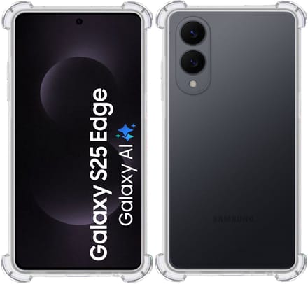 TechNow Hoesje geschikt voor Samsung Galaxy S25 Edge Hoesje Screenprotector - Extreme Shock Case – Case Transparant