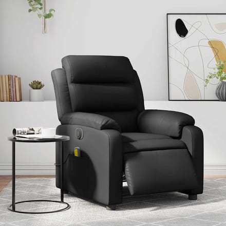 vidaXL - Massagestoel - verstelbaar - elektrisch - kunstleer - zwart