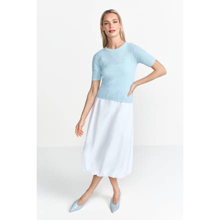 Rich & Royal Structured Towelling Short Sleeve Clear Sky Taglia: S | Maglioni a maglia Outlet | Donna