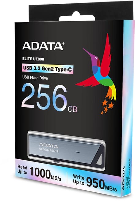 Adata Elite Ue800 256gb Usb-c 3.2 Gen2 Usb-stick Transparant