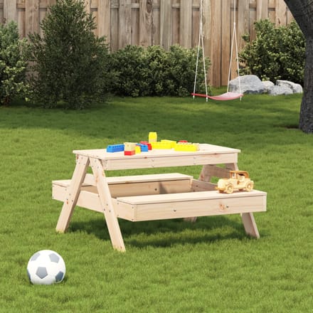 Vidaxl Picknicktafel Voor Kinderen, 88X97X52 Cm, Massief Grenenhout