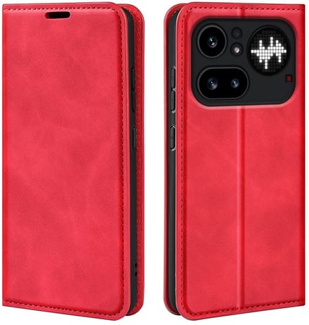 MobyDefend Hoesje - Geschikt voor Nothing Phone (4a) Pro - Luxe Wallet Bookcase (Magnetische Sluiting) - Rood