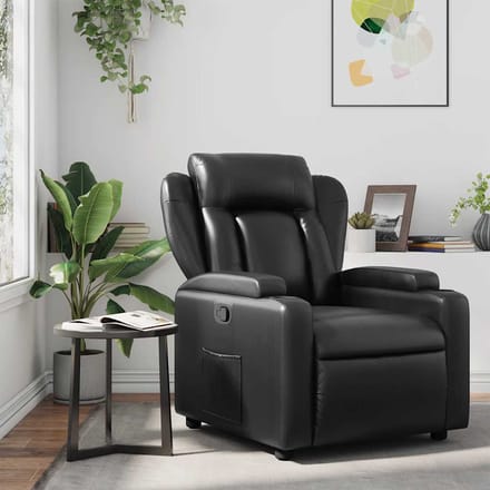Ontspanningsfauteuil Zwart Synthetisch Leer