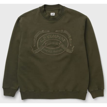COTTON FLEECE CREWNECK LOGO SWEATSHIRT
