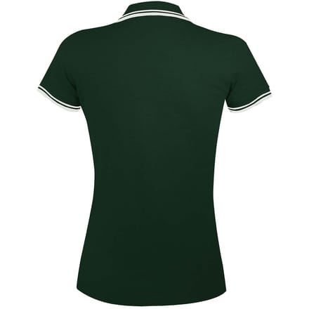 SOLS Dames/dames Pasadena getipt korte mouw Pique Polo Shirt (Bos/Wit)