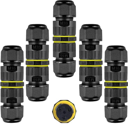 Waterdichte Kabelverbinders IP68 3-polig M16 3,5-10 mm - 5 stuks