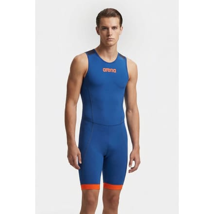 Arena M Trisuit St 2.0 Rear Zip Royal/orange Maat: XS | Badmode Outlet | Heren | Blauw