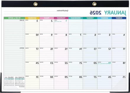 Bureaukalender - Agendakalender - Planning Kantoor - Veelkleurig Design - 43 x 30 cm