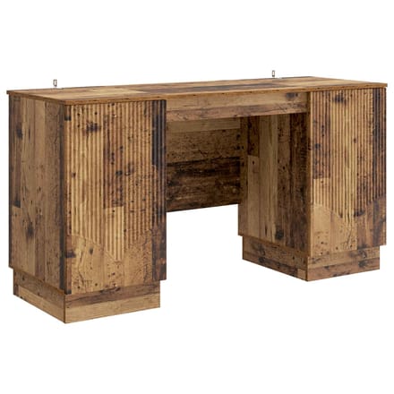 vidaXL - Bureau - Oud - hout - 142,5 - x - 50 - x - 75 - cm - Bewerkt - hout